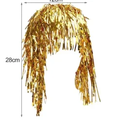 Cosplay Disco Paryk Folie Glitter Skinnende Paryk Voksne Metalliske Cosplay Tilbehør Sjov Atmosfære Festlig Dekoration OceanRed OceanRed