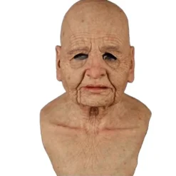 Cosplay Gummi Gammel Mand Ansigtsmaske Realistisk Skræmmende Latex Maske Horror Hovedbeklædning (FMY) C