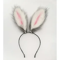 Cosplay Kanin Bunny Lange Ører Hårklemmer Hårbøjle White and grey