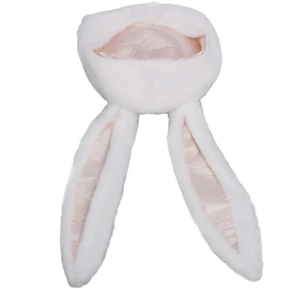 Cosplay Kaninhat Fester Cosplay Hvid Plys Hætte Sjov Kaninørehat til Kvinder Mænd