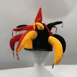 Cosplay Kostume Mardi Gras Hat Narrehat Renæssance Narrehat Narrehovedbeklædning Middelalderlig Narrehat