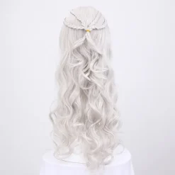 Cosplay paryk cosplay til kvinder, daenerys paryk lang blond krøllet Kha