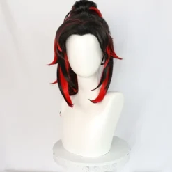 Cosplay Paryk Demon Slayer Kimetsu No Yaiba Tsugikuni Yoriichi Sort Rød
