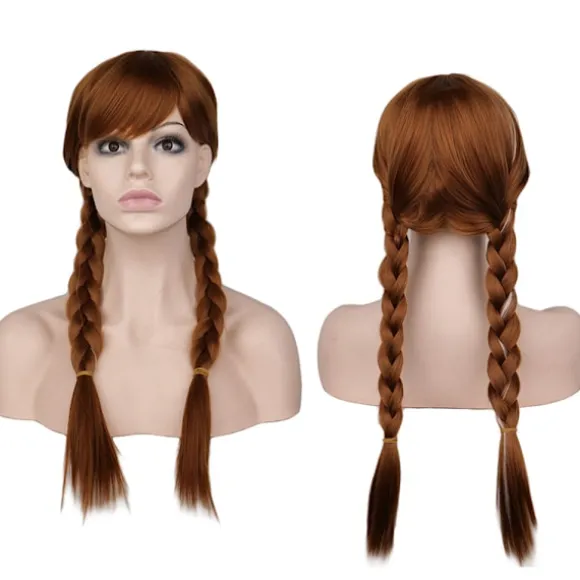 Cosplay paryk Frossen dukke elsa anna snow princess anime paryk