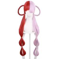 Cosplay paryk halv rød og lilla hovedbeklædning Shanks datter parykker kvinde pige anime kostume rekvisitter
