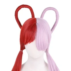 Cosplay Paryk Halv Rød og Lilla Hovedbeklædning Shanks Datter Parykker Kvinde Pige Anime Kostume Tilbehør