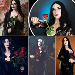 Cosplay Paryk Kvinder Lang Sort Glat Paryk Halloween, CJY