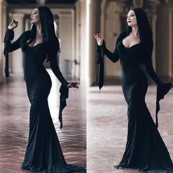 Cosplay Paryk Kvinder Lang Sort Glat Paryk Halloween, CJY