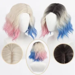 Cosplay paryk til Addams Family Wednesday Enid Sinclair kostumer Y black 1pcs
