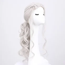 Cosplay paryk til kvinder, Daenerys paryk lang blond krøllet Kha