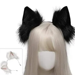 Cosplay Ræveører Pandebånd Hårbånd Hårklemmer Halloween Kostume Fest Hovedbeklædning Hovedbeklædninger Hvid