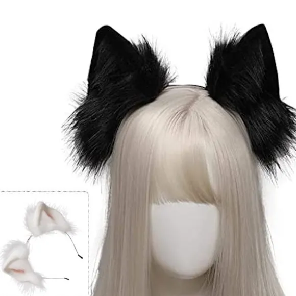 Cosplay Ræveører Pandebånd Hårbånd Hårklemmer Halloween Kostume Fest Hovedbeklædning Hovedbeklædninger Hvid