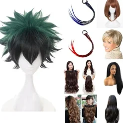 Cosplay-paryk Anime My Hero Academia Deku Izuku Midoriya Grøn Kort (YJD)