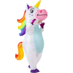 Creations Oppustelig Enhjørningedragt Full Body Unicorn Air Blow-up Deluxe Halloween-kostume - Voksenstørrelse[GPA] 150-190 cm