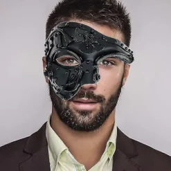 Cyberpunk maske Steampunk Metal Cyborg Venetian Maske, Maskerade Maske til Halloween Dekoration Kostume