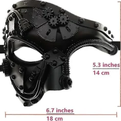 Cyberpunk maske Steampunk Metal Cyborg Venetian Maske, Maskerade Maske til Halloween Dekoration Kostume