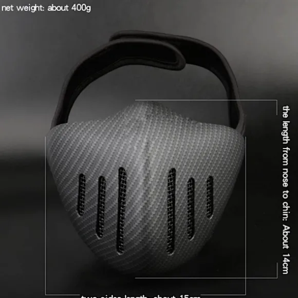 Cyklist Halv Ansigt Metal Mesh Beskyttelsesmasker (Grå)