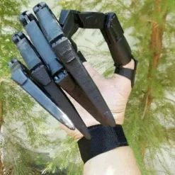 3D Halloween Trykte Leddede Fingerforlængelser Halloween Cosplay (FMY) Black Left hand