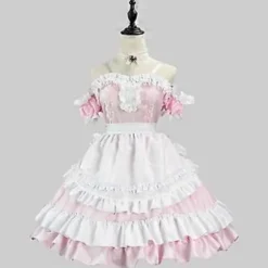 Dame Blonde Lag Maid Kjoler Sød Lolita Kjole Viktoriansk Ærmeløs Halloween Cosplay Kostumer (M)