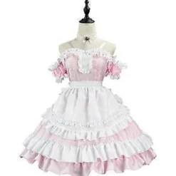 Dame Blonde Lag Maid Kjoler Sød Lolita Kjole Viktoriansk Ærmeløs Halloween Cosplay Kostumer (XL)