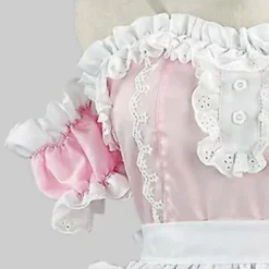 Dame Sød Lolita Kjole Viktoriansk Ærmeløs Blonde Lag Maid Kjoler Halloween Cosplay Kostumer (XXL)