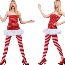 Dame Strømper Uigennemsigtige Strømper Pantyhose Julefest Makeup Black&Red