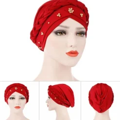 Dame Turban Hue Perle Tørklæde GUL yellow
