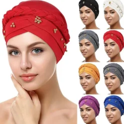 Dame Turban Hue Perle Tørklæde GUL yellow