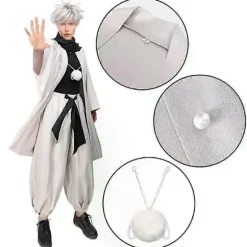 DAZCOS Satoru Cosplay Haori Kimono Jakke Mænd med Tørklæde Satoru Kostume Voksen Outfits Japan Kimono Comic-Con Karnevalstøj - WELLNGS