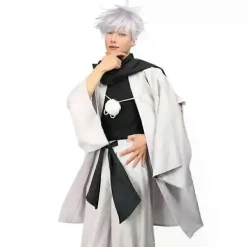 DAZCOS Satoru Cosplay Haori Kimono Jakke Mænd med Tørklæde Satoru Kostume Voksen Outfits Japan Kimono Comic-Con Karnevalstøj - WELLNGS