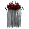 Dødens dag Pandebånd Gotisk hovedbeklædning Sort slørkrone barok tiara krone Lolita hårtilbehør Halloween krone