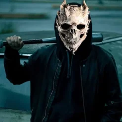 Dødningehoved Skelet Maske Rædsel Dæmon Uhryggelig Fuld Hoved Maske Latex Ond Maske Skræmmende Halloween Cosplay Kostume Rekvisit Voksne{Fyn201}