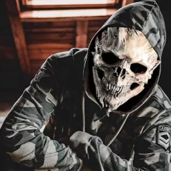 Dødningehoved Skelet Maske Skrækdemon Uhyggelig Helmaske Latex Ond Maske Uhyggelig Halloween Cosplay Kostume Rekvisitter Voksne{Fyn201}