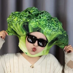 Dejlig Broccoli Hat Plys Hat Familiesammenkomst Rollespil Kostume Hovedbeklædning Hat