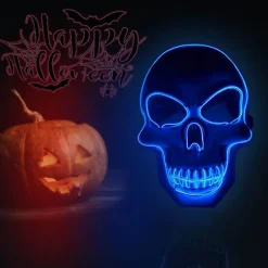 Dekorativ Halloween LED-maske LED-skeletmaske lyser op til Halloween