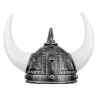Dekoreret hornhjelm Viking-stil hovedbeklædning maske voksenkostume (30X26 cm, assorterede farver 2)