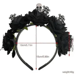 Delikat Halloween Hårbånd Rave Hårtilbehør Tynd Kant Blomster Hårbånd