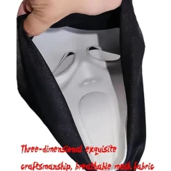 2-delt plastik horror killer maske - Skrigende maske - Horror helhovedmaske - Spøgelsesansigt skaber en spændende atmosfære - Velegnet til alle