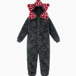 Demogorgon Kostume Onesie - Stranger Things Fleece Pyjamas, Varmt Halloween Jule-nattøj S