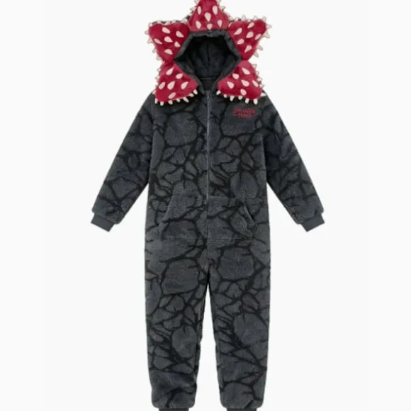 Demogorgon Kostume Onesie - Stranger Things Fleece Pyjamas, Varmt Halloween Jule-nattøj S