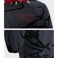 Demogorgon Kostume Onesie - Stranger Things Fleece Pyjamas, Varmt Halloween Jule-nattøj S