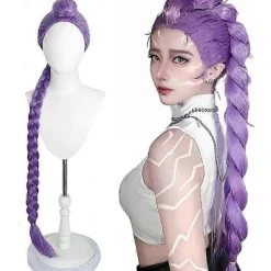 Demon Hunter Kostume Rumi Paryk Rumi Cosplay Paryk Anime Zoey Mira Paryk Kvinder Langt Lige Hårtilbehør - Perfet Black purple Zoey