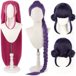 Demon Hunters Kostume Rumi Paryk Realistisk Anime Cosplay Paryk til Cosplay-konvent -FA- Purple Rumi