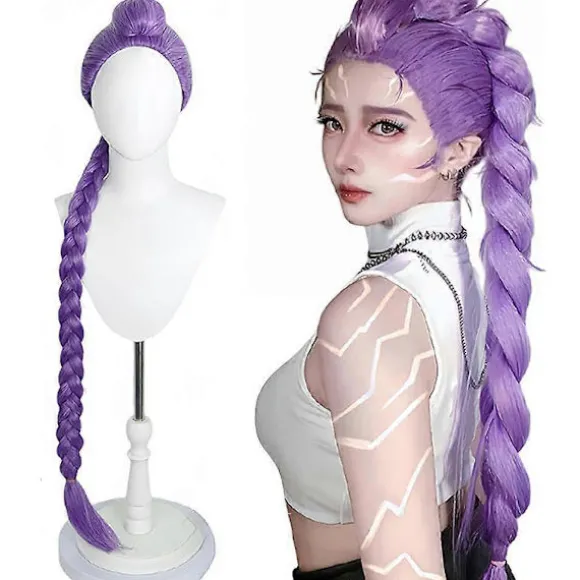 Demon Hunters Kostume Rumi Paryk Realistisk Anime Cosplay Paryk til Cosplay Konvention (FMY) Lilla Rumi