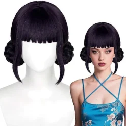 Demon K-pop Hunters Kostume Rumi Paryk Mira Zoe Realistisk Anime Cosplay Paryk til Cosplay Konvention Black purple Zoey