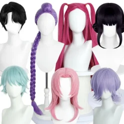 Demon K-pop Hunters Kostume Rumi Paryk Mira Zoe Realistisk Anime Cosplay Paryk til Cosplay Konvention Lilla Rumi aldult【Wig】 Baby (hair)