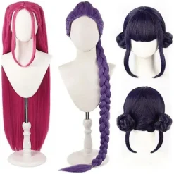Demon K-pop Hunters Kostume Rumi Paryk Mira Zoe Realistisk Anime Cosplay Paryk til Cosplay Konventioner Pink Mira