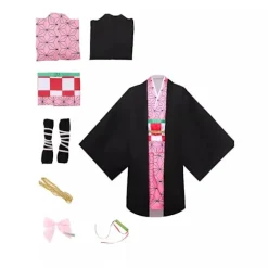 Demon Slayer Cosplay Kostume | Tanjiro Nezuko Zenitsu Halloween Outfit*Kanao*Størrelse S Kanao Size S