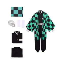 Demon Slayer Cosplay Kostume | Tanjiro Nezuko Zenitsu Halloween Outfit*Tanjiro*Børn 110 yards Tanjiro Tanjiro Children's 110 yards