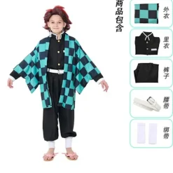 Demon Slayer Cosplay Kostume | Tanjiro Nezuko Zenitsu Halloween Outfit*Tanjiro*Børn 110 yards Tanjiro Tanjiro Children's 110 yards
